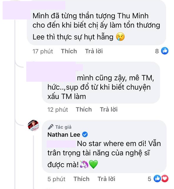 Bắt gặp Nathan Lee vẫn bênh vực Thu Minh khi netizen bày tỏ sự thất vọng, dù bóc phốt nhưng việc gì ra việc đấy! - Ảnh 3.