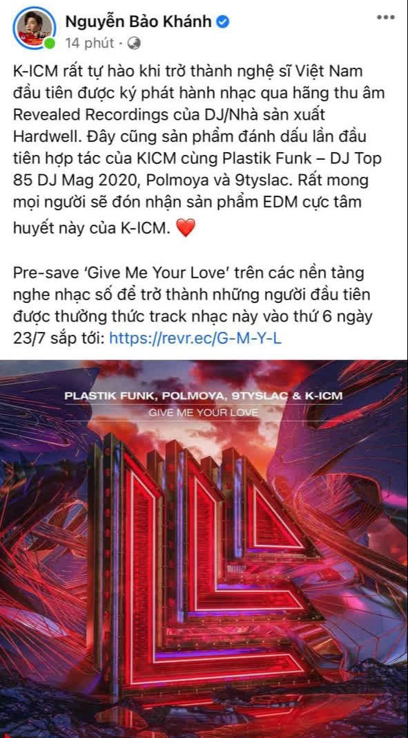 1 nam producer vừa ch&iacute;nh thức trở th&agrave;nh nghệ sĩ Việt Nam đầu ti&ecirc;n ph&aacute;t h&agrave;nh nhạc với h&atilde;ng thu &acirc;m của DJ h&agrave;ng đầu thế giới! - Ảnh 1.