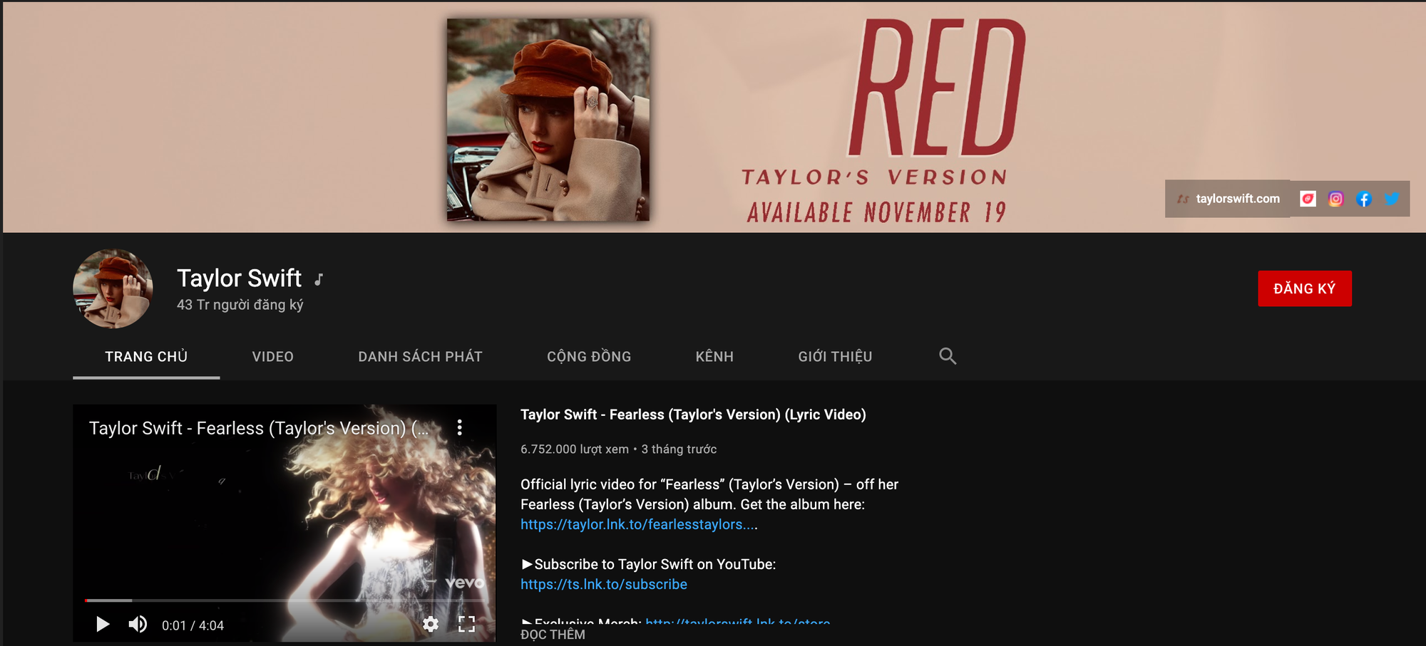 Kênh YouTube của chị đại Taylor Swift đạt 43 triệu subscribers nhưng vẫn phải xếp sau Ariana Grande và một nhóm nhạc Hàn? - Ảnh 3. Kênh YouTube của chị đại Taylor Swift đạt 43 triệu subscribers nhưng vẫn phải xếp sau Ariana Grande và một nhóm nhạc Hàn? - Ảnh 3.