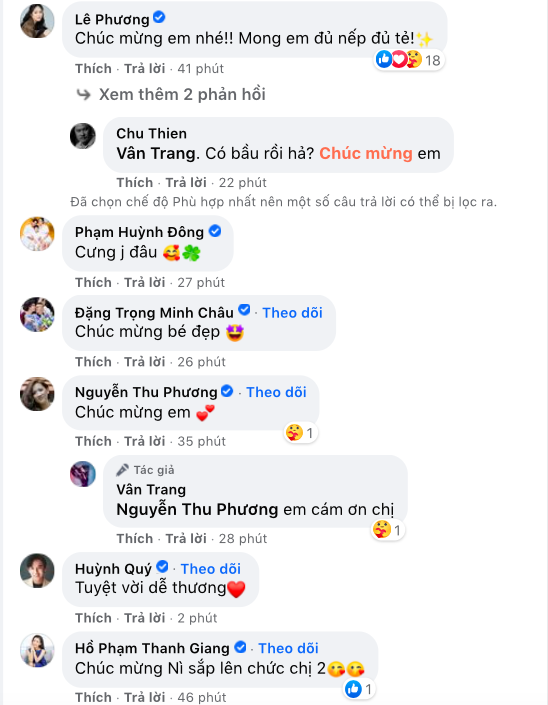 Vân Trang xác nhận mang bầu lần 2, Lê Phương cùng dàn sao Việt liên tục chúc mừng! - Ảnh 3.