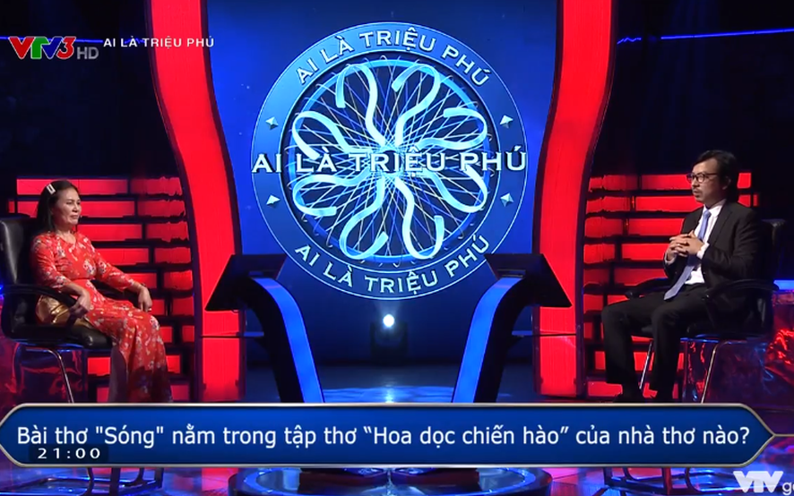 Ai Là Triệu Phú hỏi bài thơ Sóng của ai, đáp án dễ như cho nhưng thí sinh vẫn trả lời sai