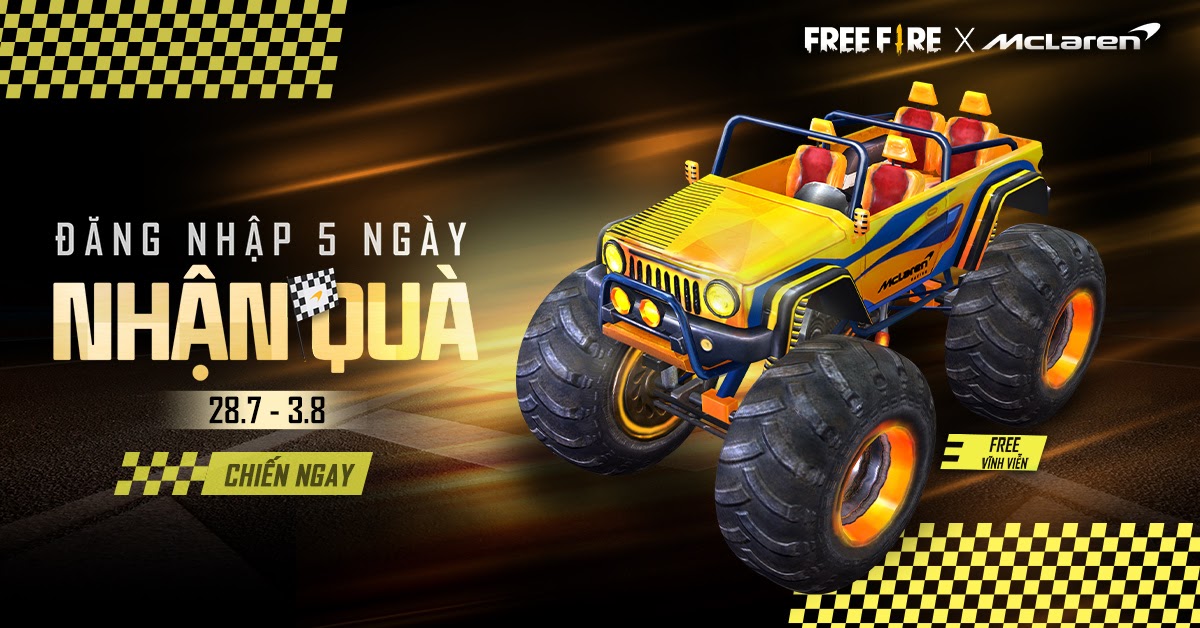 Game thủ Free Fire sẽ được nhận ngay quà độc quyền vĩnh viễn từ sự kiện mới với McLaren - Ảnh 2. Game thủ Free Fire sẽ được nhận ngay quà độc quyền vĩnh viễn từ sự kiện mới với McLaren - Ảnh 2.