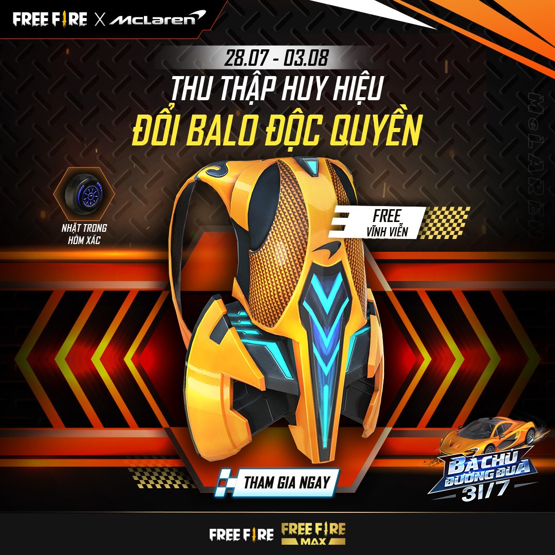 Game thủ Free Fire sẽ được nhận ngay quà độc quyền vĩnh viễn từ sự kiện mới với McLaren - Ảnh 3. Game thủ Free Fire sẽ được nhận ngay quà độc quyền vĩnh viễn từ sự kiện mới với McLaren - Ảnh 3.
