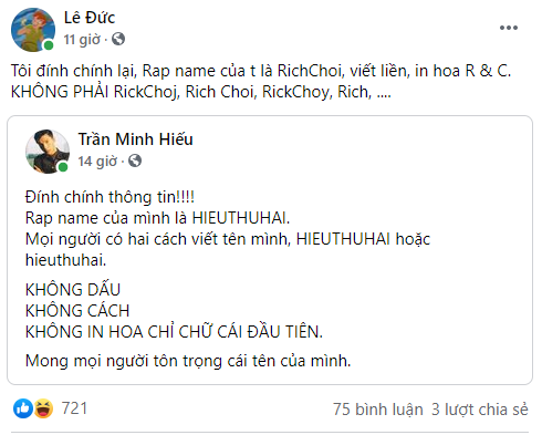 Rapper và việc ghi sai rap name: HIEUTHUHAI thẳng tay block ý kiến trái chiều, tlinh so deep khiến ai không ghi đúng tự... thấy có lỗi! - Ảnh 7.