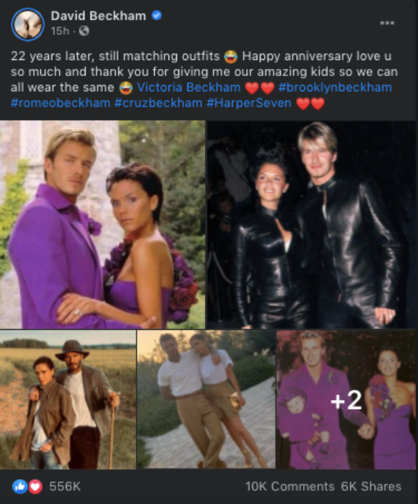 David Beckham và Victoria - một trong những cặp đôi đẹp nhất thế giới, đã tạo nên một tình yêu lãng mạn và ấm áp. Xem bức ảnh này để chiêm ngưỡng tình yêu đẹp của họ và thấy cách họ cùng nhau trưởng thành qua các năm.