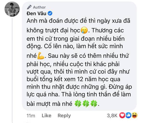 Tiên tri Đen Vâu đây rồi các sĩ tử ơi, vào giải mã 2 câu rap mà đoán đề Văn THPT Quốc gia 2021 ngày mai nè! - Ảnh 4. Tiên tri Đen Vâu đây rồi các sĩ tử ơi, vào giải mã 2 câu rap mà đoán đề Văn THPT Quốc gia 2021 ngày mai nè! - Ảnh 4.
