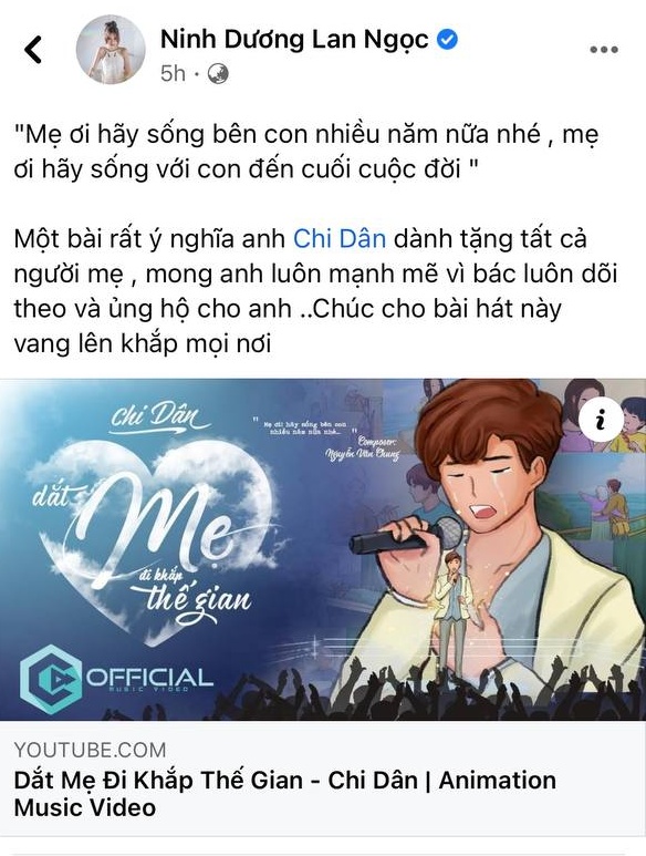 Ninh Dương Lan Ngọc xúc động chia sẻ ca khúc Chi Dân viết tặng người mẹ quá cố, còn tag hẳn chính chủ gây chú ý - Ảnh 5.