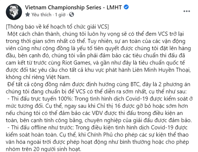 Sau hàng loạt tin đồn, ban tổ chức VCS chính thức lên tiếng: Không hủy giải, lương thưởng trả đủ 100% - Ảnh 2.