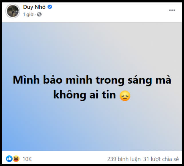 Thiếu gia tình cũ Linh Ngọc Đàm đăng status khẳng định mình “trong sáng”, cư dân mạng lập tức cà khịa cực gắt - Ảnh 2.