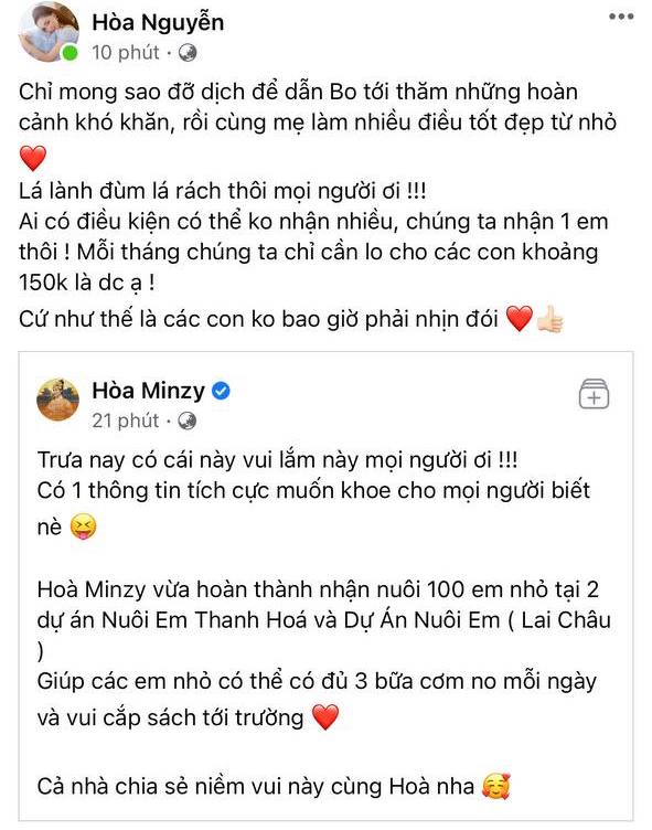 Vừa nhận nuôi 100 em nhỏ vẫn bị mỉa mai khoe mẽ, Hoà Minzy đáp nhẹ mà sâu cay khiến antifan lập tức tắt điện - Ảnh 2.