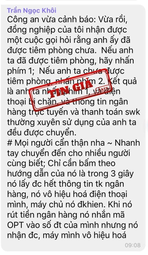 Hỏi tiêm phòng chưa, nhấn phím 1 là tin giả - Ảnh 1.