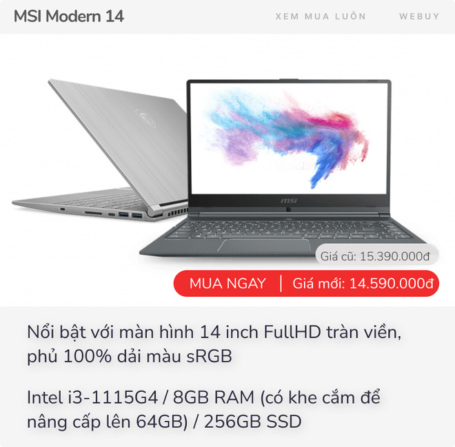 Loạt laptop đang sale trong tầm gi&aacute; 15 triệu: Qu&aacute; nhiều lựa chọn, đ&atilde; rẻ nay c&ograve;n rẻ hơn - Ảnh 7.