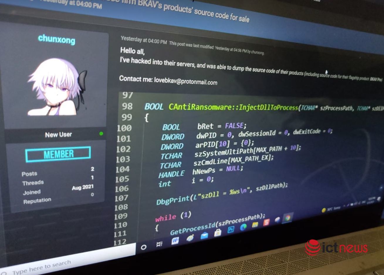 Bkav x&aacute;c nhận r&ograve; rỉ m&atilde; nguồn phần mềm cũ từ nh&acirc;n vi&ecirc;n đ&atilde; nghỉ việc - Ảnh 1.