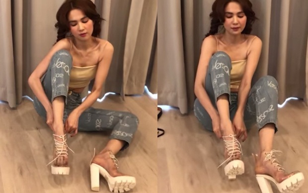 Ngọc Trinh đăng clip hậu trường bộ ảnh hở đến gây bão, ai dè để lộ body trơ xương khác hẳn ảnh đã chỉnh sửa - Ảnh 6. Ngọc Trinh đăng clip hậu trường bộ ảnh hở đến gây bão, ai dè để lộ body trơ xương khác hẳn ảnh đã chỉnh sửa - Ảnh 6.