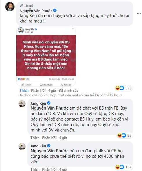 Chủ tịch Quỹ Sống Jang Kều tung đoạn chat trong đêm với bác sĩ Khoa nhường máy thở: Sự vội vàng nhận chỉ trích gay gắt - Ảnh 2.