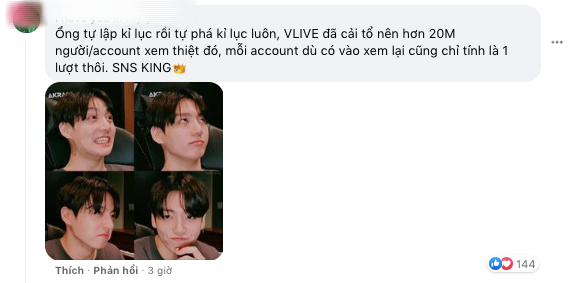 Jungkook (BTS) livestream thu về lượng tương tác siêu khủng, phá vỡ luôn kỷ lục của bản thân trên Vlive - Ảnh 5.