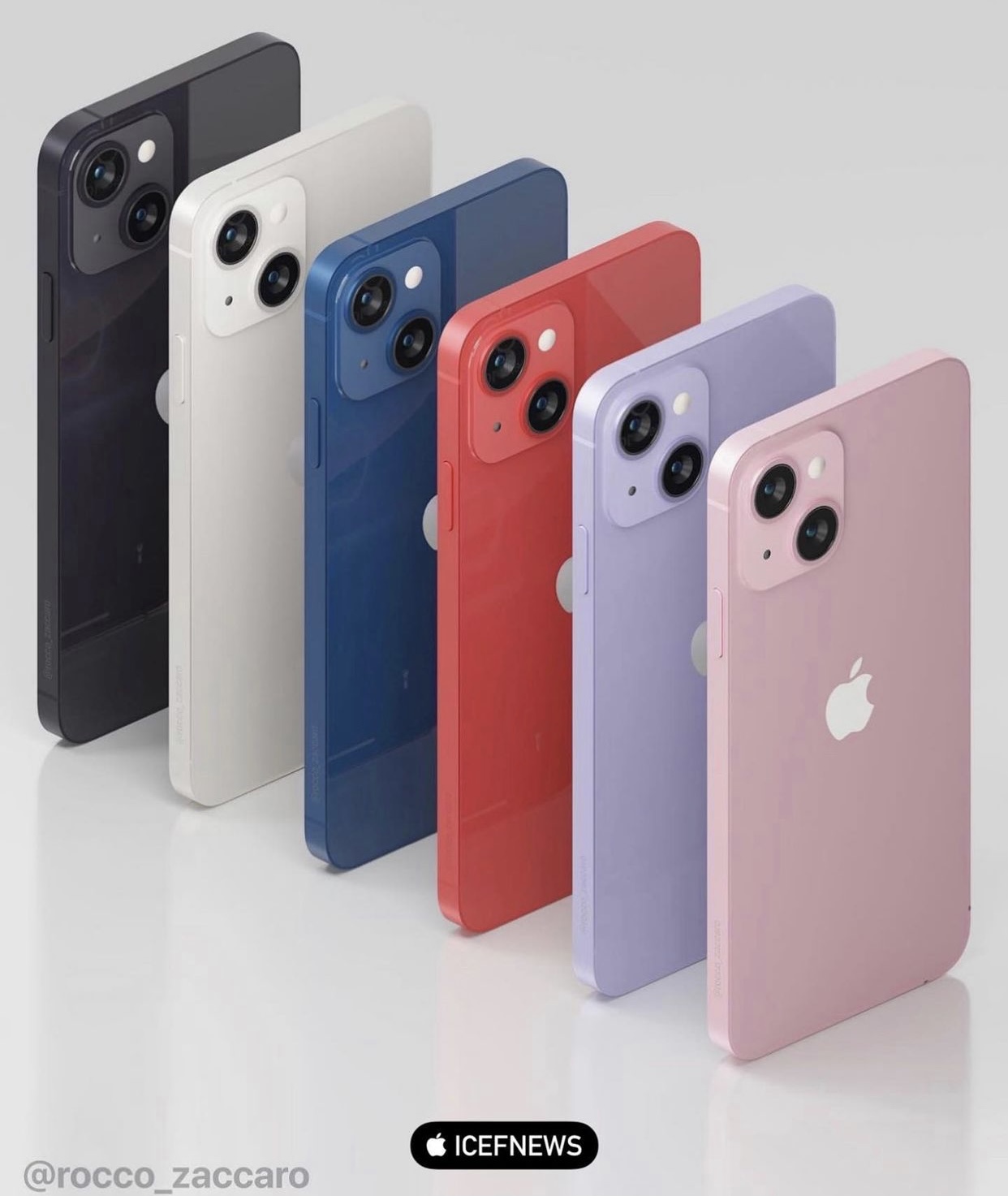 iPhone 13 rò rỉ concept toàn bộ 6 màu sắc: màu hồng "bánh bèo" siêu ...