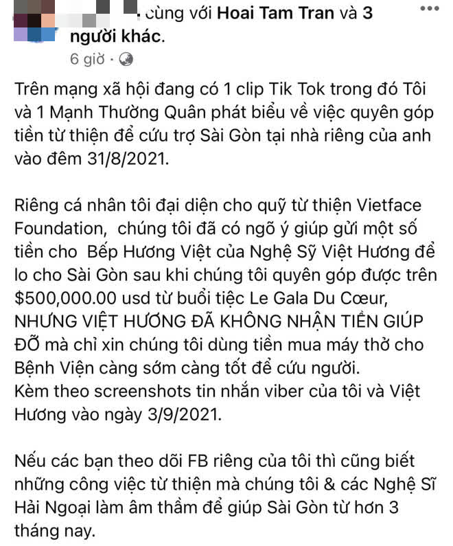 Xuất hiện lời đồn tiêu cực về chuyện Việt Hương làm từ thiện, liên quan đến khoản tiền 11,3 tỷ: Người trong cuộc nói gì? - Ảnh 3. Xuất hiện lời đồn tiêu cực về chuyện Việt Hương làm từ thiện, liên quan đến khoản tiền 11,3 tỷ: Người trong cuộc nói gì? - Ảnh 3.