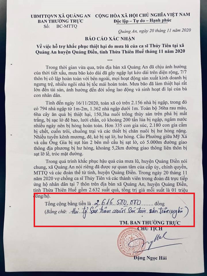 Chính quyền địa phương lên tiếng về những điểm bất thường trong loạt giấy tờ của vợ chồng Thuỷ Tiên, Công Vinh - Ảnh 1.