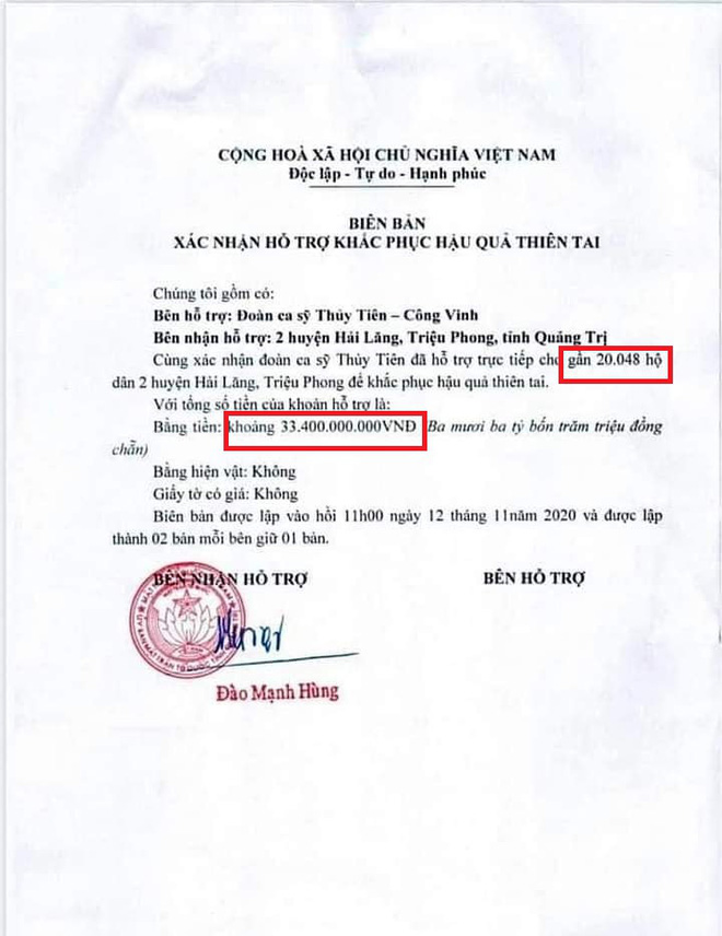 Chính quyền địa phương lên tiếng về những điểm bất thường trong loạt giấy tờ của vợ chồng Thuỷ Tiên, Công Vinh - Ảnh 2.