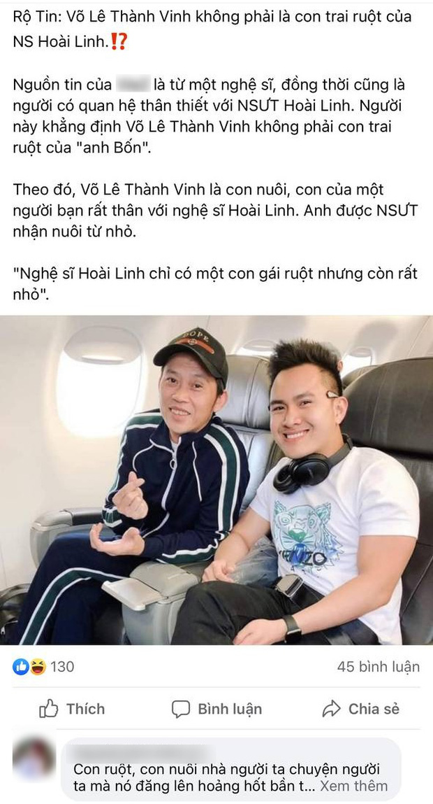 ĐỘC QUYỀN: Võ Lê Thành Vinh chính thức lên tiếng trước thông tin không phải con ruột NS Hoài Linh - Ảnh 3. ĐỘC QUYỀN: Võ Lê Thành Vinh chính thức lên tiếng trước thông tin không phải con ruột NS Hoài Linh - Ảnh 3.