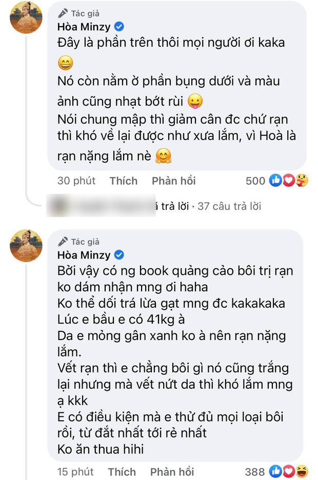 Hoà Minzy đăng ảnh bụng chi chít vết rạn sau sinh, chồng thiếu gia xúc động: Không sao, vẫn đẹp, bố vẫn yêu - Ảnh 4.