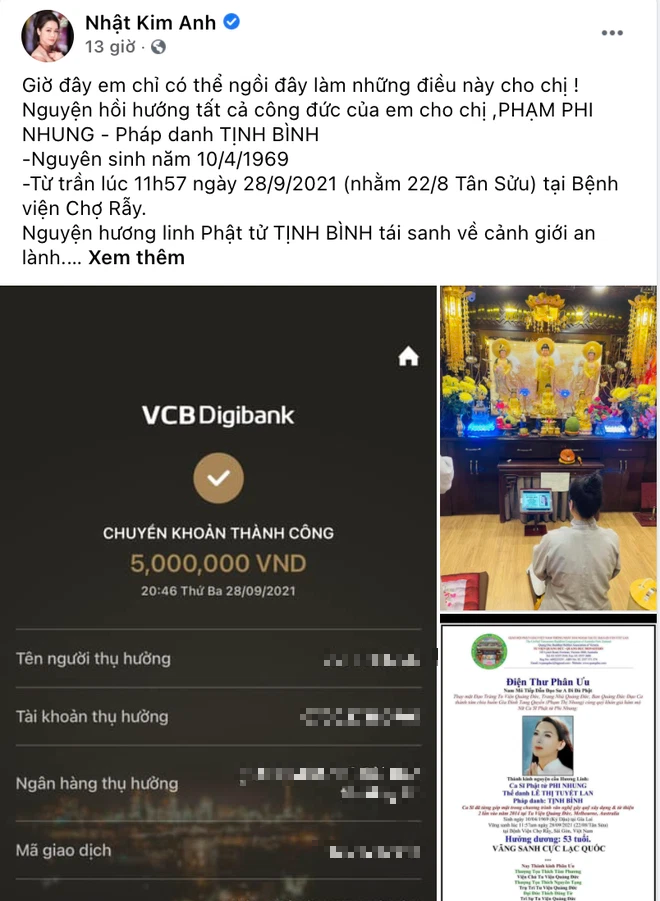 Netizen chỉ trích Nhật Kim Anh vì khoe tiền phúng điếu Phi Nhung, chính chủ vội phản ứng ngay - Ảnh 2.