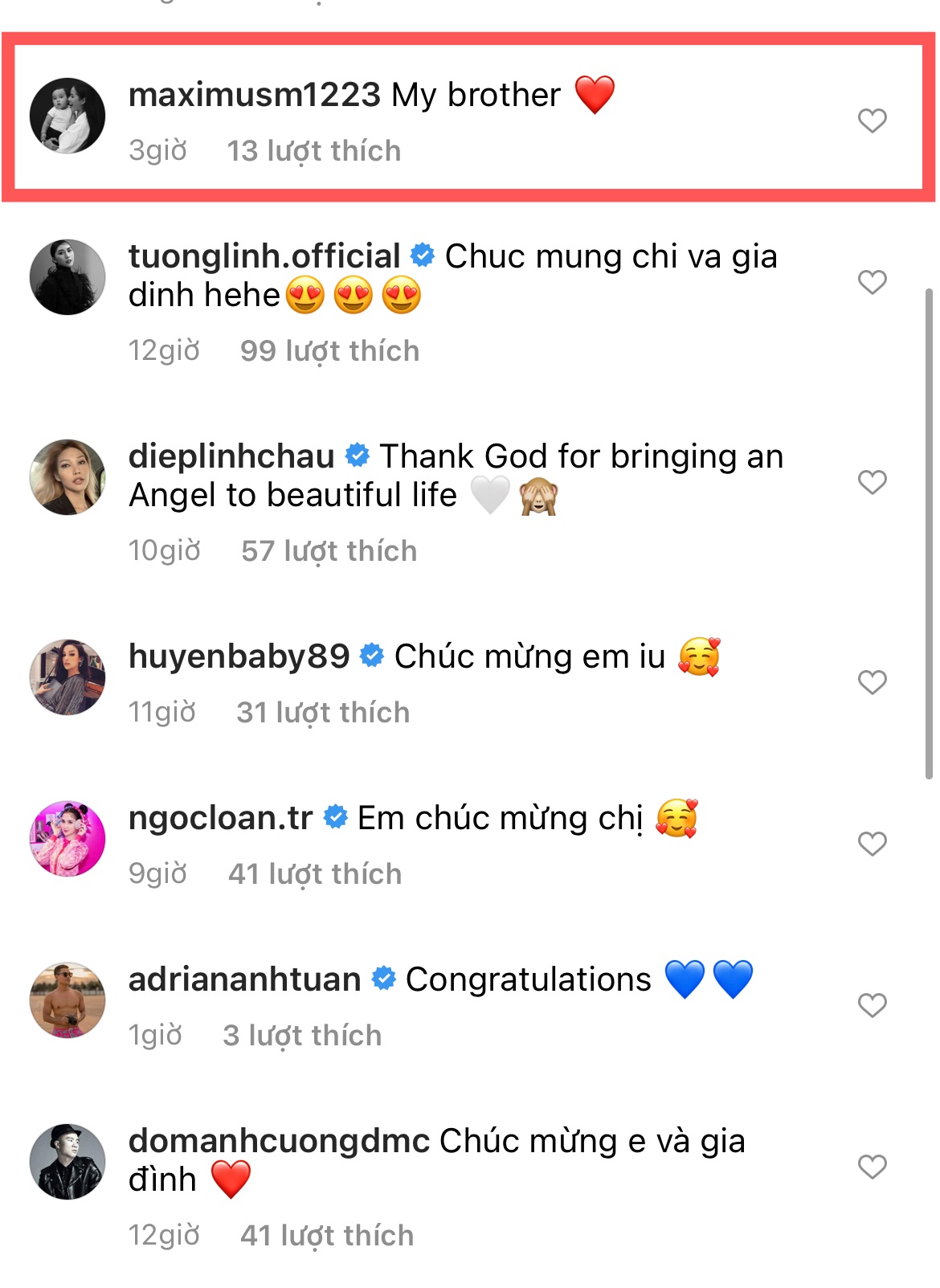 Phạm Hương có chia sẻ đầu tiên sau khi công khai nhóc tỳ thứ 2, phản ứng của anh cả Maximus và dàn sao Vbiz gây chú ý - Ảnh 4. Phạm Hương có chia sẻ đầu tiên sau khi công khai nhóc tỳ thứ 2, phản ứng của anh cả Maximus và dàn sao Vbiz gây chú ý - Ảnh 4.