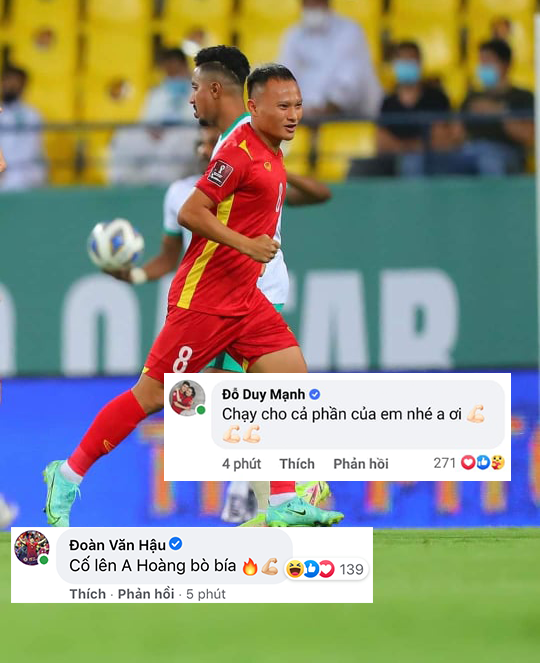 Kh&ocirc;ng thể thi đấu, Duy Mạnh nhắn nhủ Trọng Ho&agrave;ng: Chạy cả phần em nh&eacute; anh - Ảnh 1.