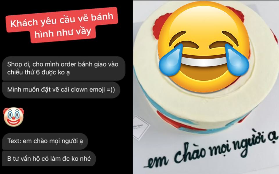 EMOJI, tin tức Mới nhất Khách nhờ vẽ bánh gato hình emoji chú hề, shop ...
