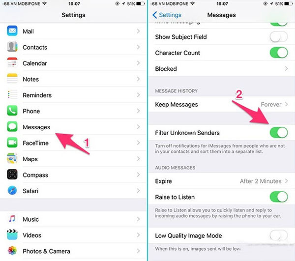 Ba cách chặn tin nhắn rác iMessage trên iPhone - Ảnh 2.