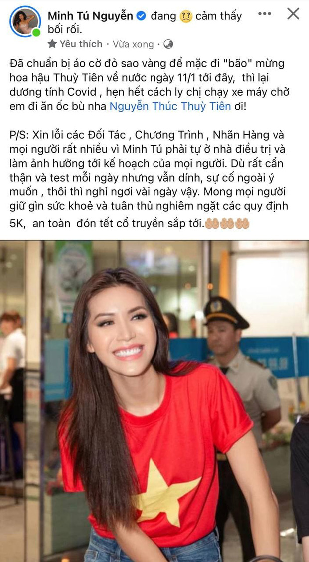 Tin vui: Minh Tú thông báo có kết quả âm tính với Covid-19, tình hình hiện tại thế nào? - Ảnh 3.