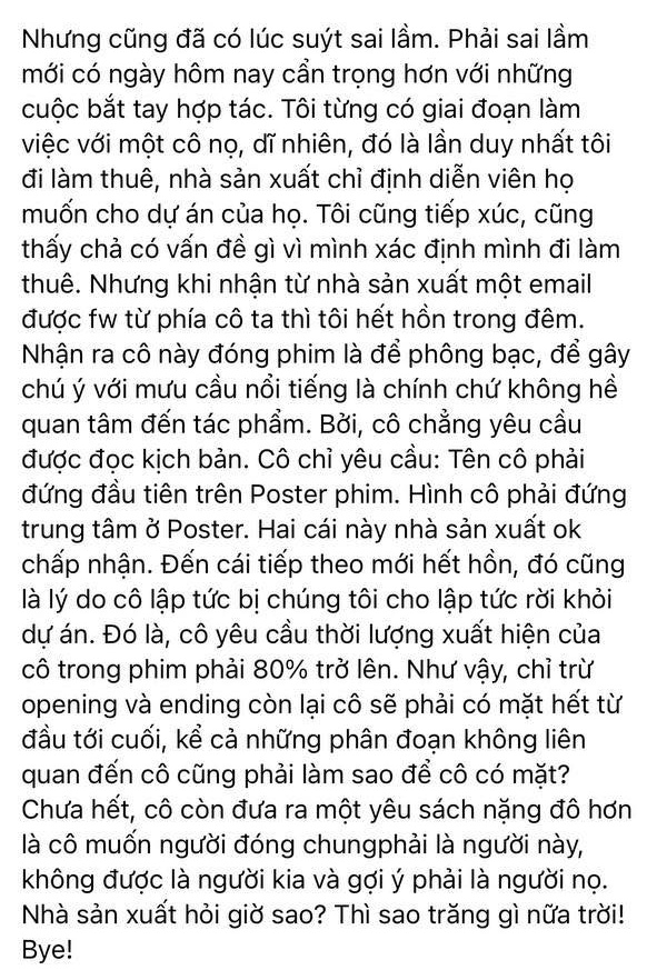 HOT: Đạo diễn Gái Già Lắm Chiêu tố 1 nữ diễn viên mắc bệnh ngôi sao, loạt yêu sách khi đóng phim làm NSX hết hồn, cho nghỉ ngay lập tức? - Ảnh 2.