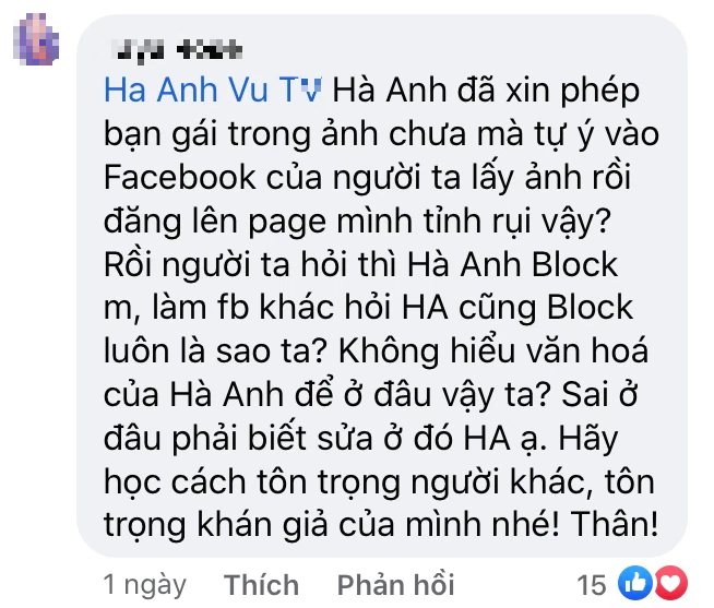 Phản ứng gây phẫn nộ của Hà Anh khi bị tố sử dụng hình ảnh cá nhân trái phép khiến nạn nhân phải khóa Facebook vì sợ tấn công - Ảnh 5.