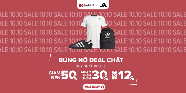 Siêu sale 10/10 có gì: adidas, MLB giảm sâu 50%; La Roche Posay mua 1 tặng 10 - Ảnh 1.