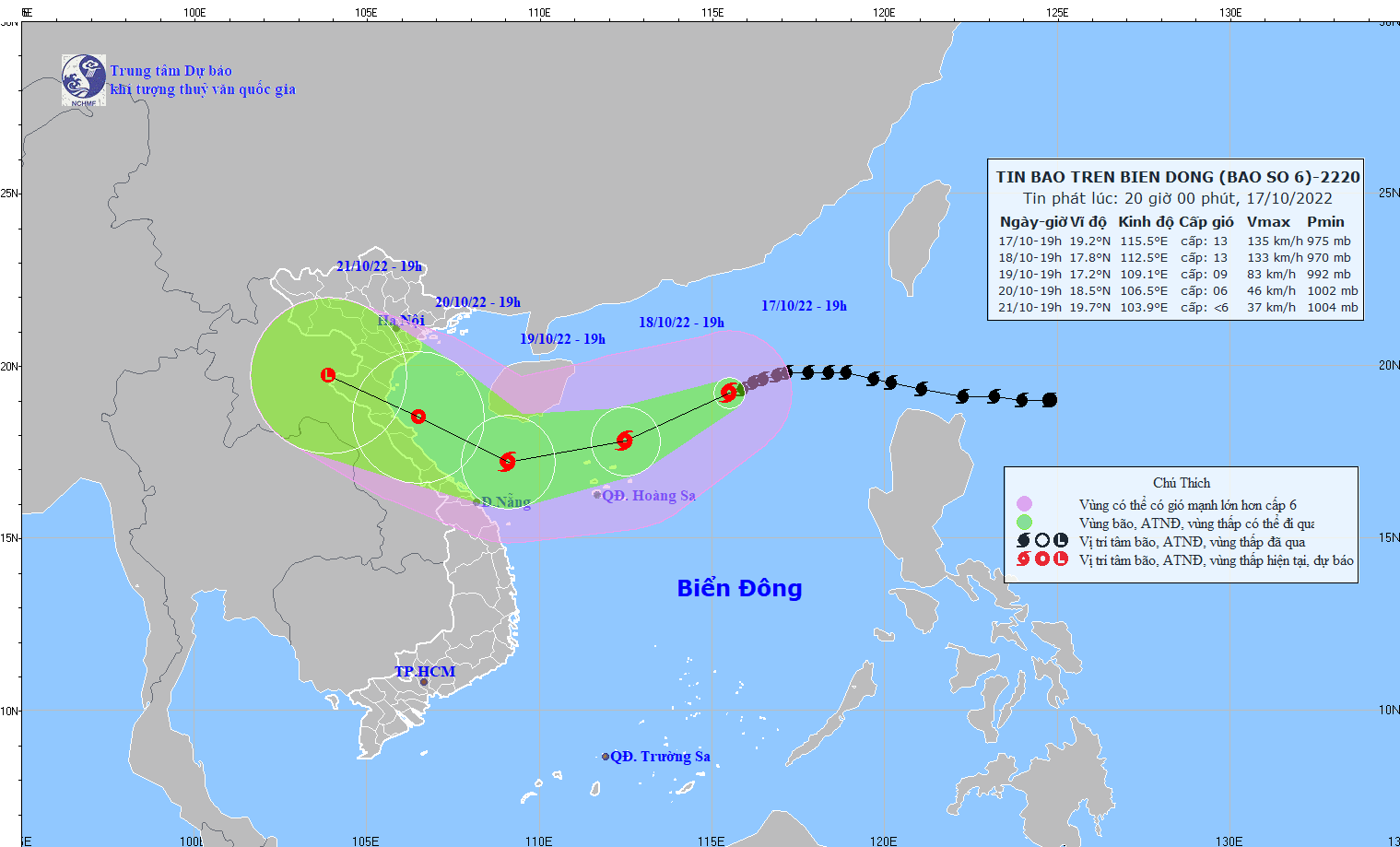 Bão số 6 cách quần đảo Hoàng Sa khoảng 510km, gió mạnh lên cấp 13 - Ảnh 1.