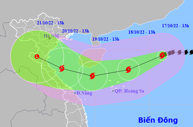 B&atilde;o số 6 giật cấp 15 di chuyển hướng v&agrave;o Bắc miền Trung - Ảnh 1.