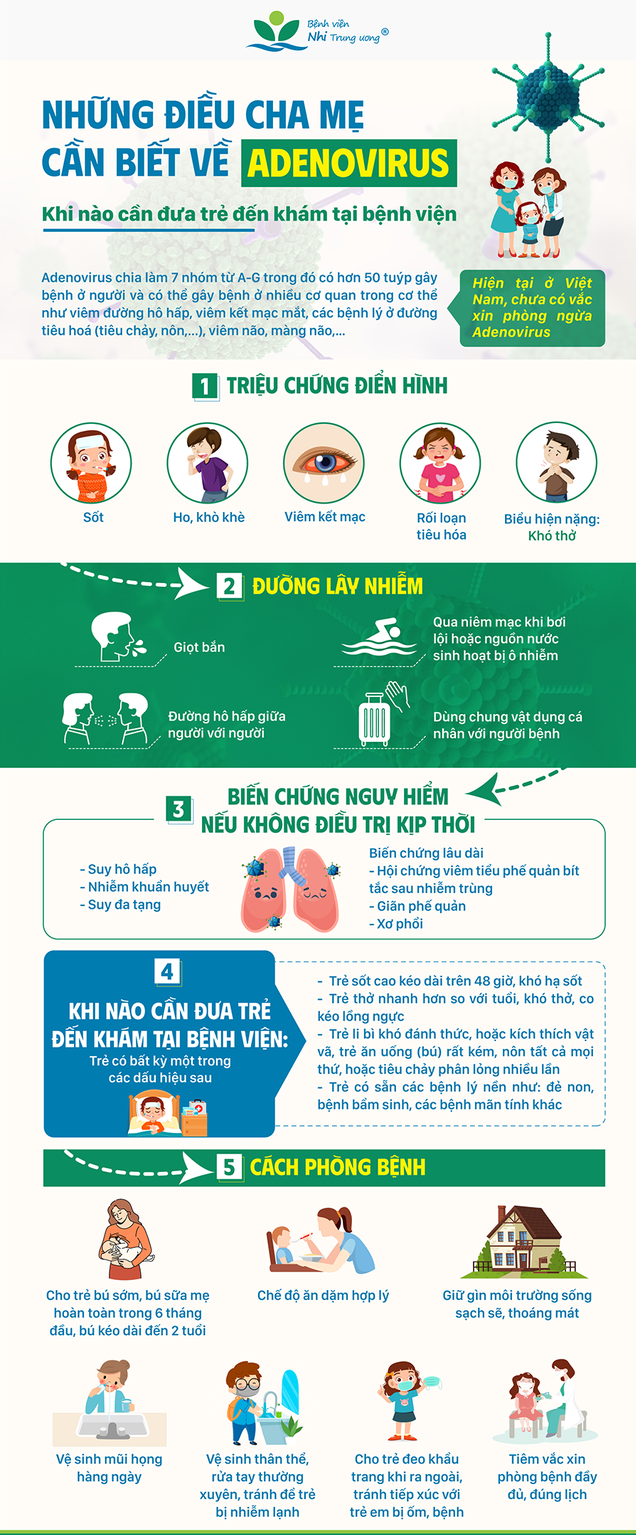 Infographic: Adenovirus - Những điều cha mẹ cần biết - Ảnh 2.