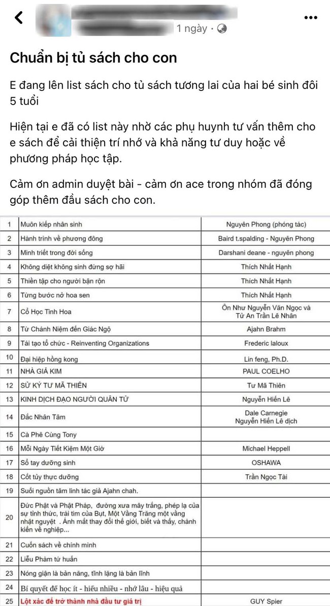 Vụ ông bố Hà Nội chuẩn bị nguyên tủ sách nhân sinh cho con 5 tuổi: Đọc xong chắc mất hết tuổi thơ - Ảnh 1.