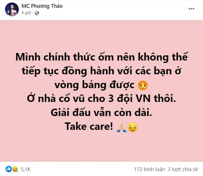 MC Phương Thảo vắng mặt trong phần còn lại của vòng bảng APL 2022 - Ảnh 2.