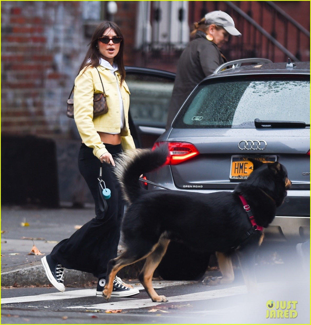 Siêu mẫu Emily Ratajkowski để mặt mộc xinh đẹp dắt thú cưng đi dạo phố - Ảnh 2.