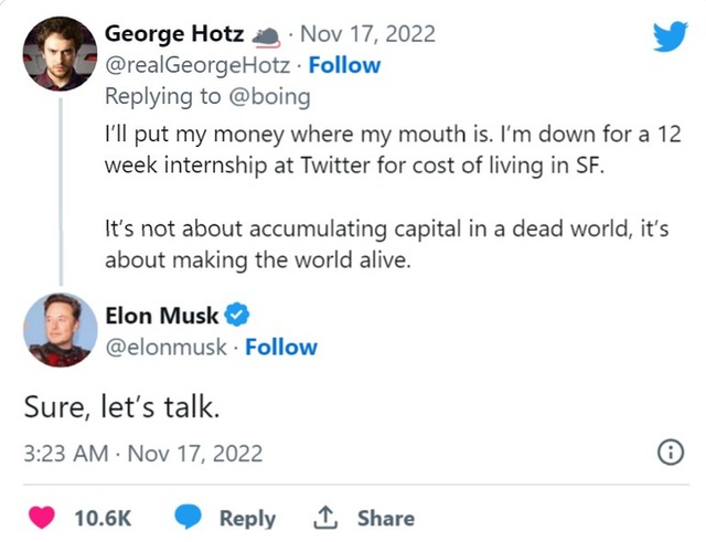 Chỉ một dòng bình luận, người đàn ông được Elon Musk mời về Twitter giữa bão sa thải nhân viên: 17 tuổi hack được iPhone, bị coi là kẻ thù của Sony, còn đối đầu với Tesla - Ảnh 2.