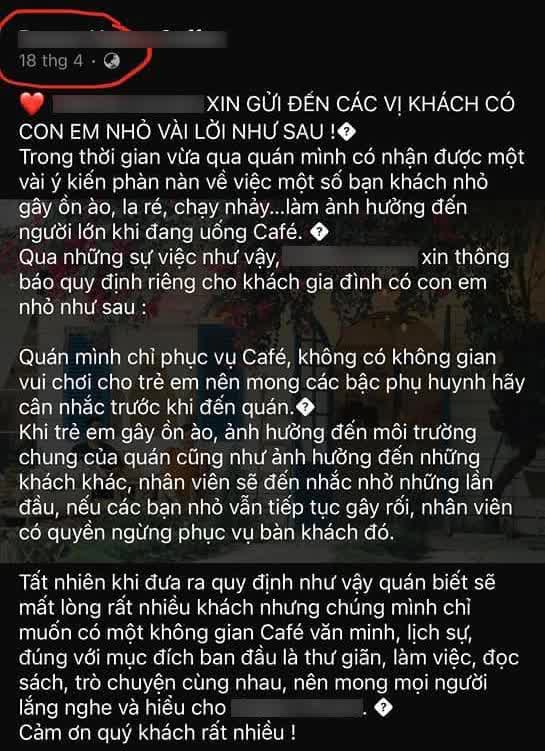 Quán cà phê tuyên bố miễn tiếp khách dưới 12 tuổi gây tranh cãi: Người đồng tình, kẻ phản đối gay gắt - Ảnh 4.