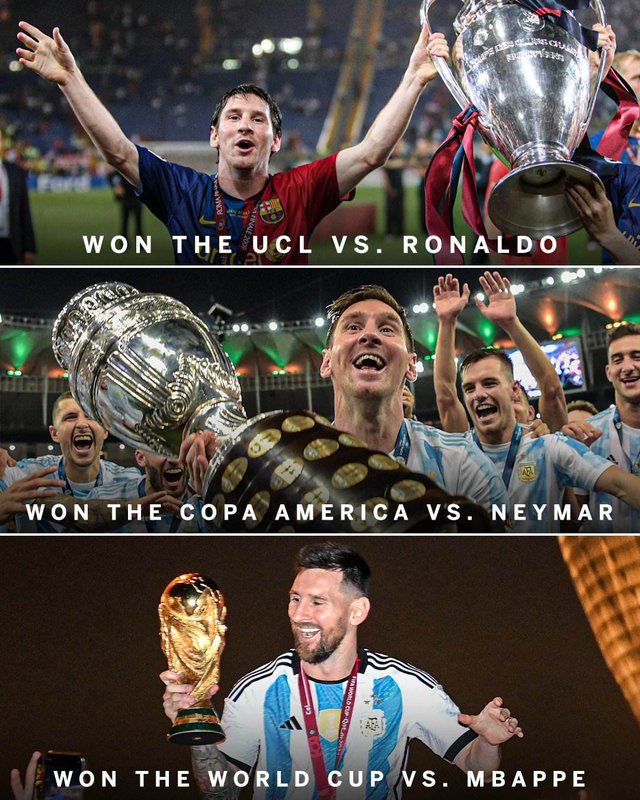Messi thắng cả 3 ngôi sao vĩ đại nhất đương thời để giành 3 chức vô địch quan trọng nhất - Ảnh 1.