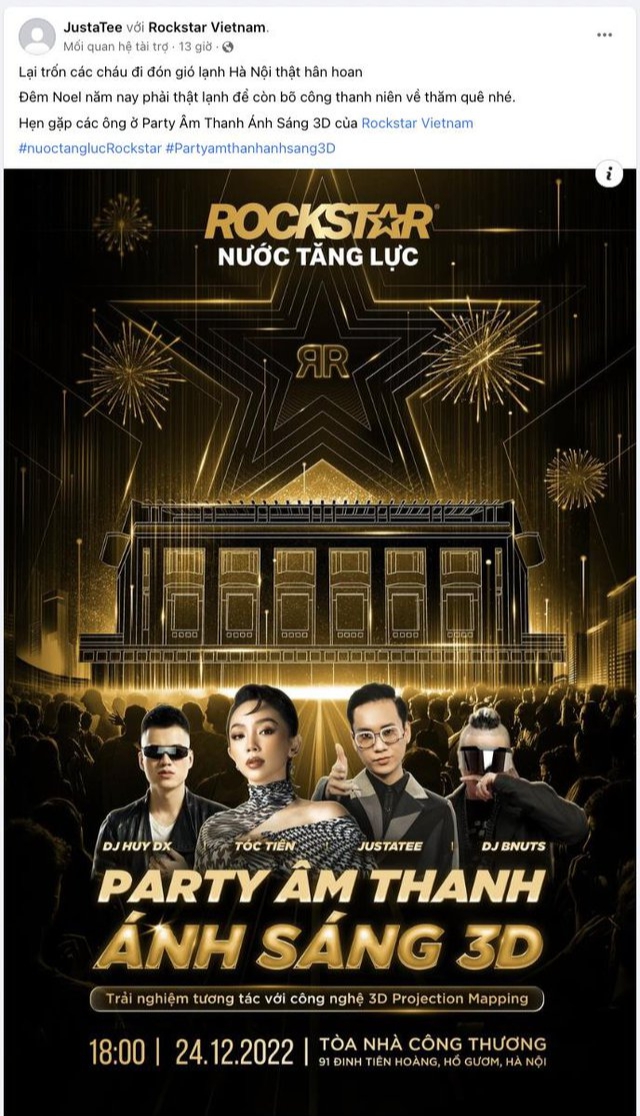 T&oacute;c Ti&ecirc;n, JustaTee hẹn fan ch&aacute;y c&ugrave;ng lễ hội Noel si&ecirc;u ho&agrave;nh tr&aacute;ng tại H&agrave; Nội - Ảnh 2.
