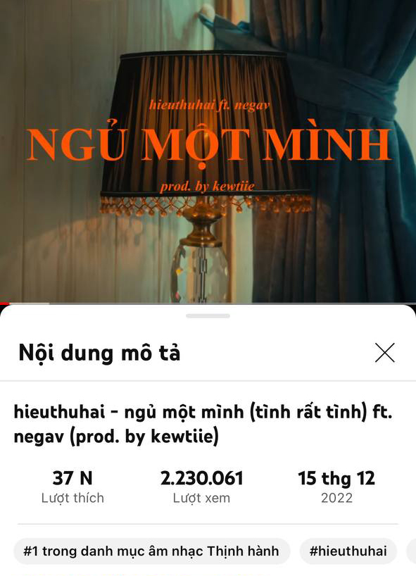 HIEUTHUHAI có MV top 1 trending nhưng chỉ là phiên bản phụ ra thêm, ai dè lấn át cả bản chính! - Ảnh 1.