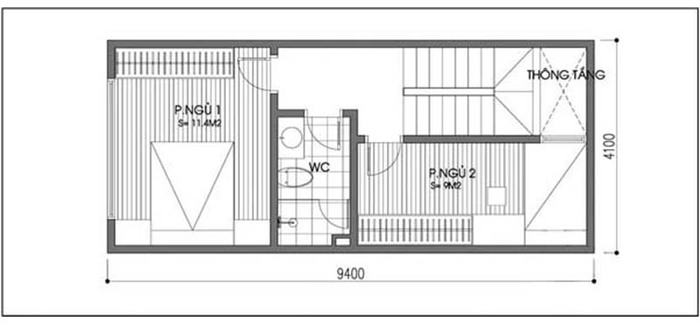 Cải tạo nhà 39m², khắc phục phòng ngủ nhỏ, ban công quá rộng - Ảnh 2.