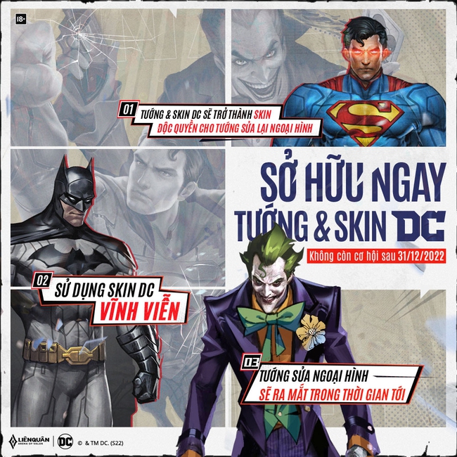 Liên Quân xóa 5 tướng DC, Joker và Batman là 2 cái tên đầu tiên được làm mới - Ảnh 2.