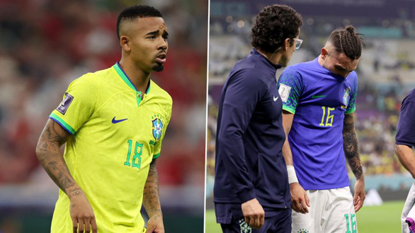 Brazil mất bộ đôi Gabriel Jesus và Alex Telles hết World Cup 2022 vì chấn thương - Ảnh 1.