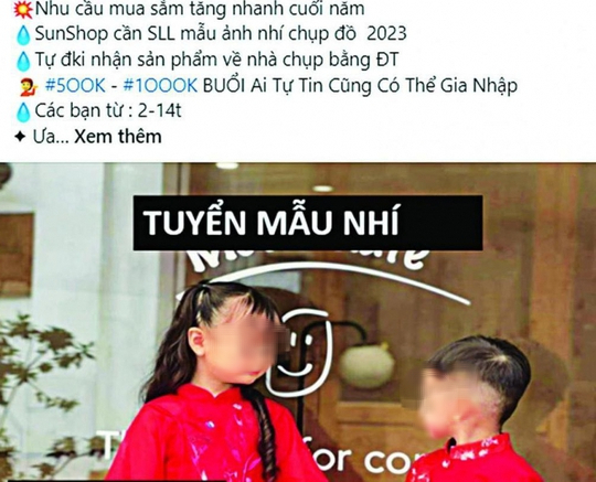 Công an TP.HCM cảnh báo chiêu lừa liên quan người mẫu trẻ em - Ảnh 1.